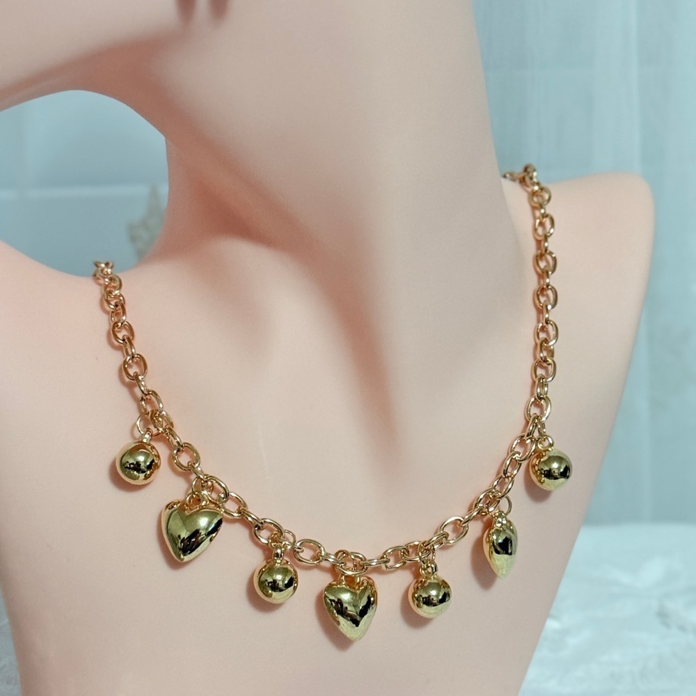 Gold Heart Charm Necklace